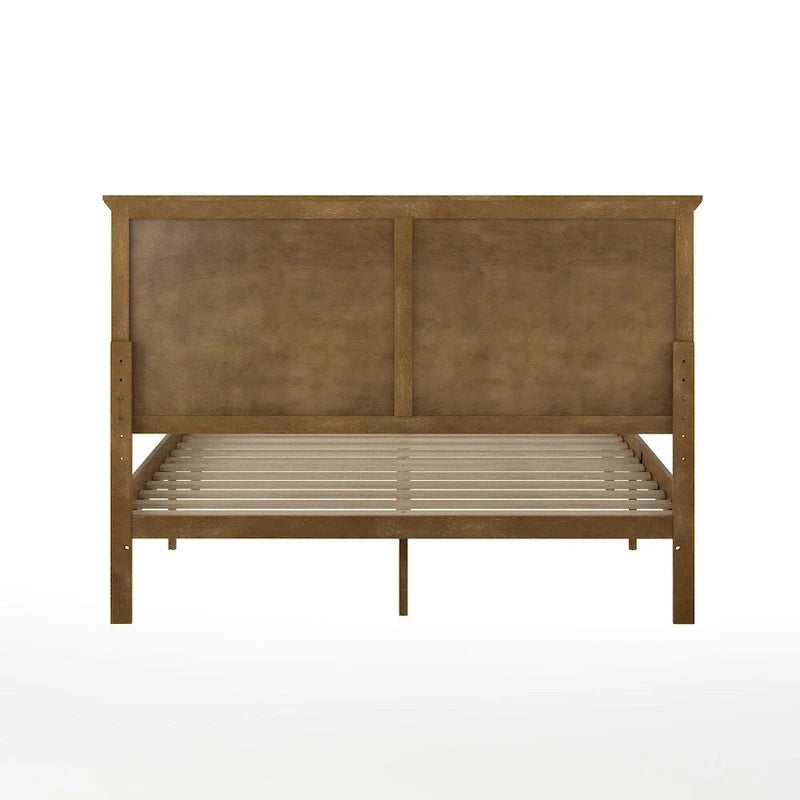 Solid Wood Platform Bed Frame with Headboard and Footboard – Queen or King, 800 lb Capacity