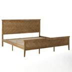 Solid Wood Platform Bed Frame with Headboard and Footboard – Queen or King, 800 lb Capacity