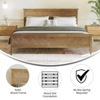 Solid Wood Platform Bed Frame with Headboard and Footboard – Queen or King, 800 lb Capacity