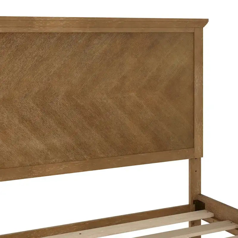 Solid Wood Platform Bed Frame with Headboard and Footboard – Queen or King, 800 lb Capacity