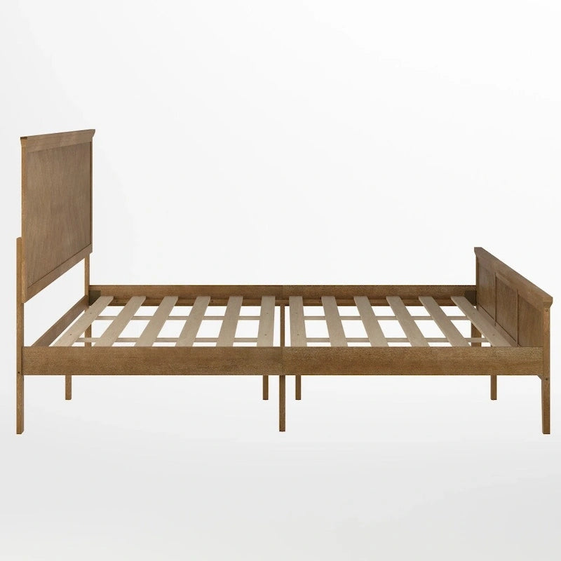 Solid Wood Platform Bed Frame with Headboard and Footboard – Queen or King, 800 lb Capacity