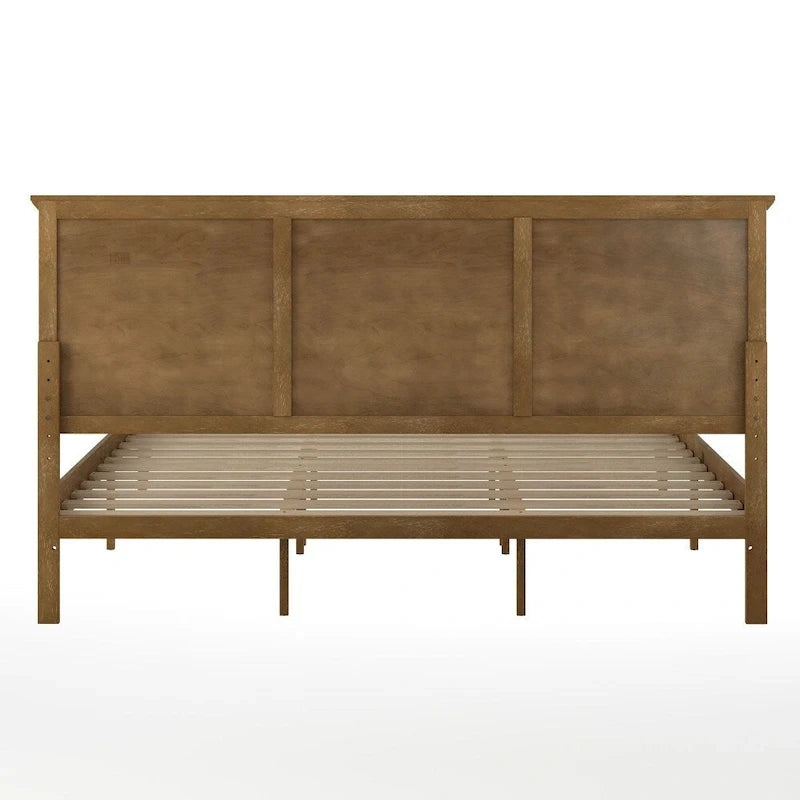 Solid Wood Platform Bed Frame with Headboard and Footboard – Queen or King, 800 lb Capacity