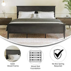 Solid Wood Platform Bed Frame with Headboard and Footboard – Queen or King, 800 lb Capacity