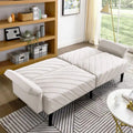 Velvet Convertible Sofa Bed with Adjustable Armrests – Sleeper Area 87W x 39.5D in