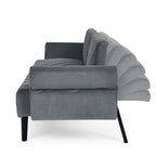 Velvet Convertible Sofa Bed with Adjustable Armrests – Sleeper Area 87W x 39.5D in