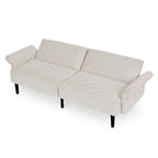 Velvet Convertible Sofa Bed with Adjustable Armrests – Sleeper Area 87W x 39.5D in