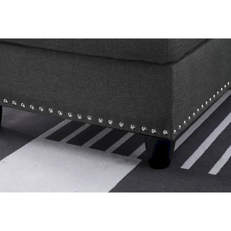 98-inch Wide Left Hand Facing Sofa with Chaise and Ottoman - 98W x 71D x 33H