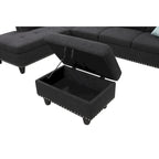 98-inch Wide Left Hand Facing Sofa with Chaise and Ottoman - 98W x 71D x 33H