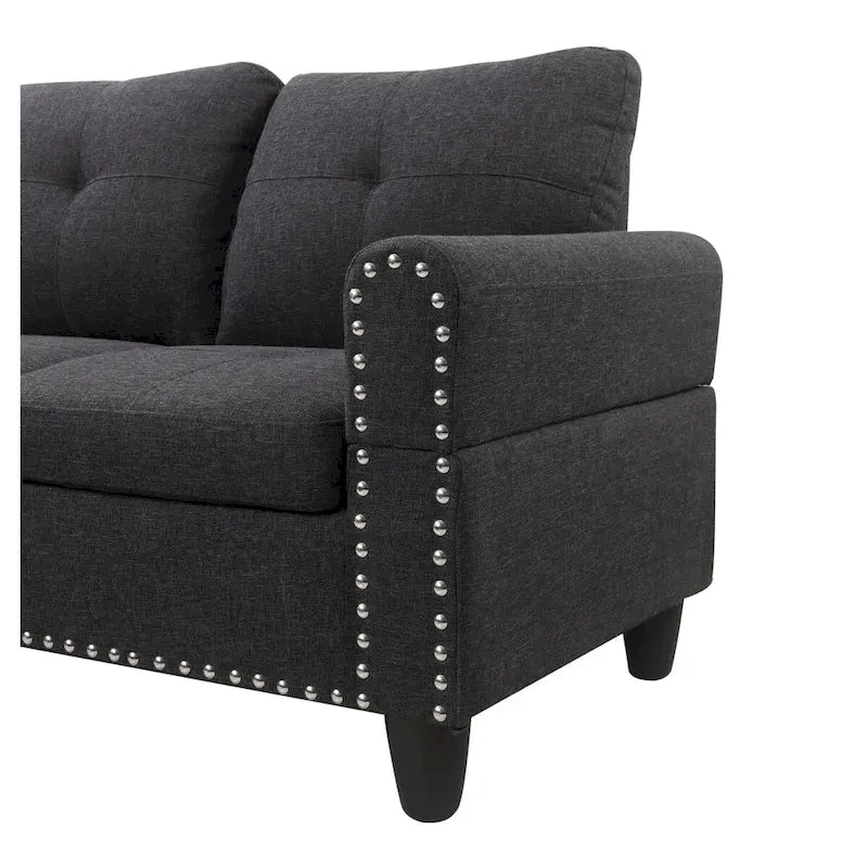 98-inch Wide Left Hand Facing Sofa with Chaise and Ottoman - 98W x 71D x 33H