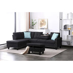 98-inch Wide Left Hand Facing Sofa with Chaise and Ottoman - 98W x 71D x 33H