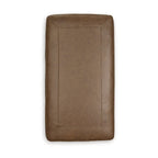Caramel Leather Ottoman with Turn Legs – 44W x 24D x 19H in