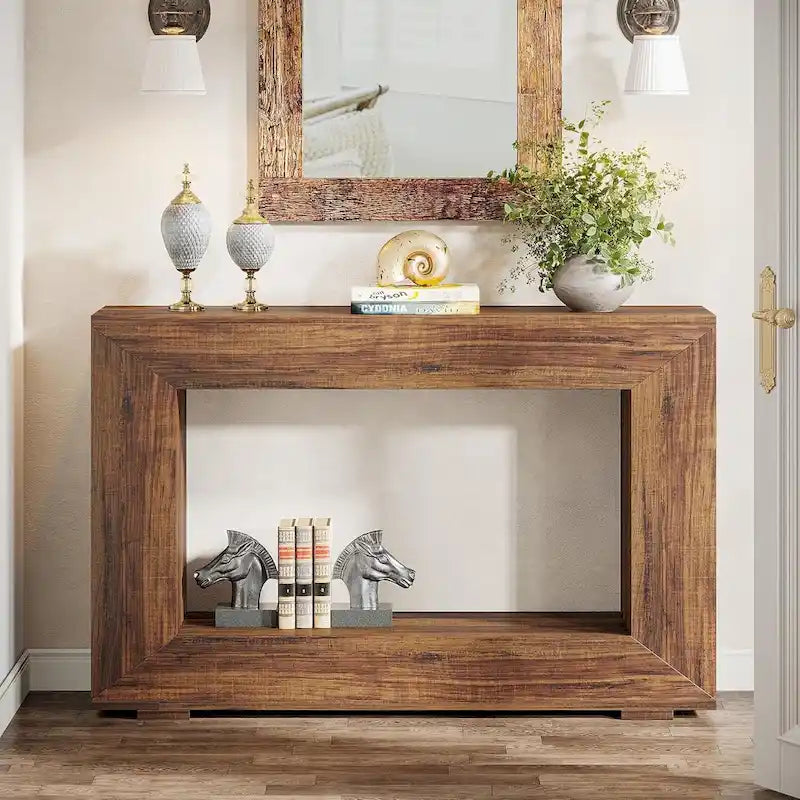 Rustic Console Table for Entryway, Hallway or Living Room – 47.24W x 32.8H x 11.81D in