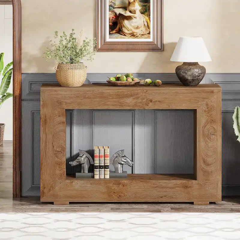 Rustic Console Table for Entryway, Hallway or Living Room – 47.24W x 32.8H x 11.81D in