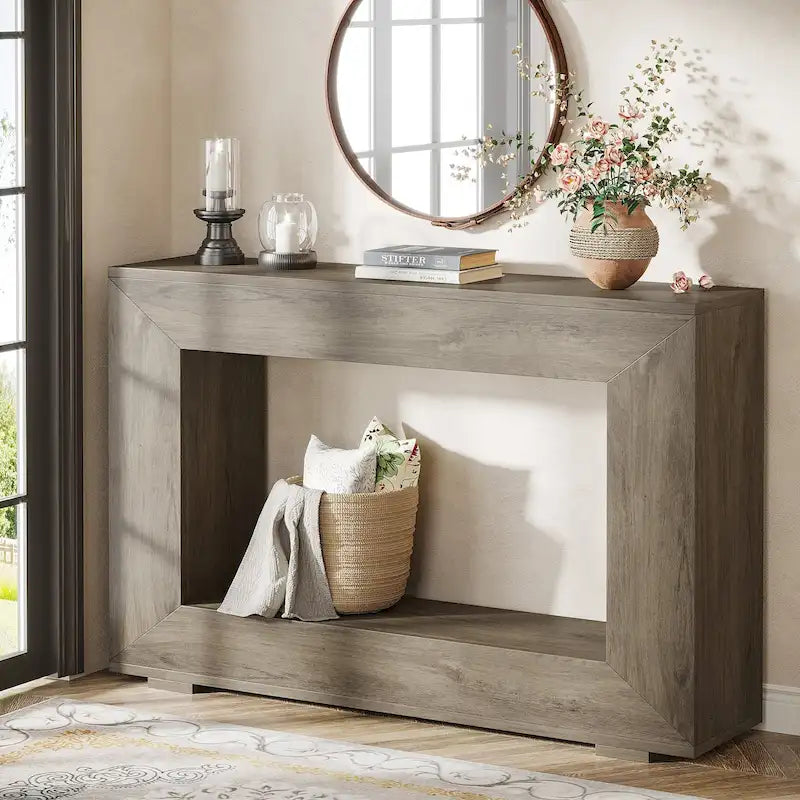 Rustic Console Table for Entryway, Hallway or Living Room – 47.24W x 32.8H x 11.81D in