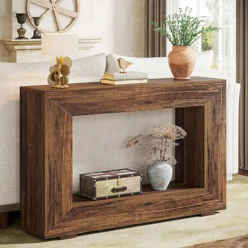 Rustic Console Table for Entryway, Hallway or Living Room – 47.24W x 32.8H x 11.81D in