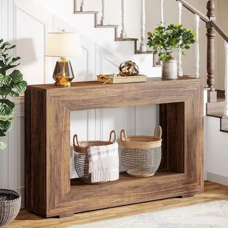 Rustic Console Table for Entryway, Hallway or Living Room – 47.24W x 32.8H x 11.81D in