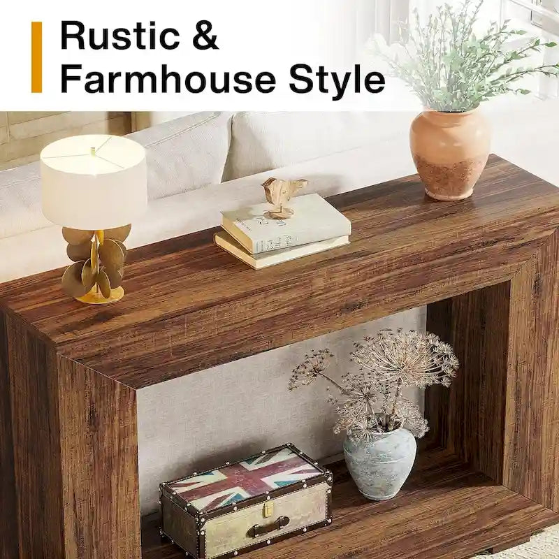 Rustic Console Table for Entryway, Hallway or Living Room – 47.24W x 32.8H x 11.81D in