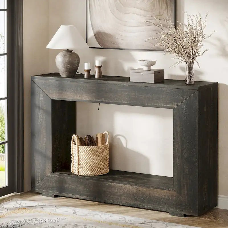 Rustic Console Table for Entryway, Hallway or Living Room – 47.24W x 32.8H x 11.81D in
