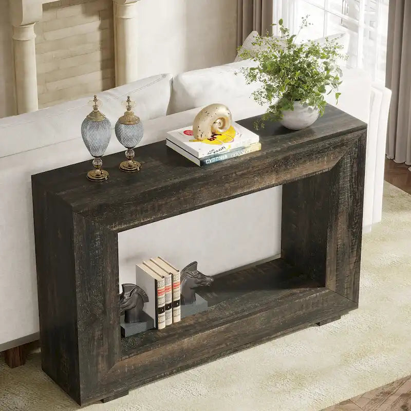 Rustic Console Table for Entryway, Hallway or Living Room – 47.24W x 32.8H x 11.81D in