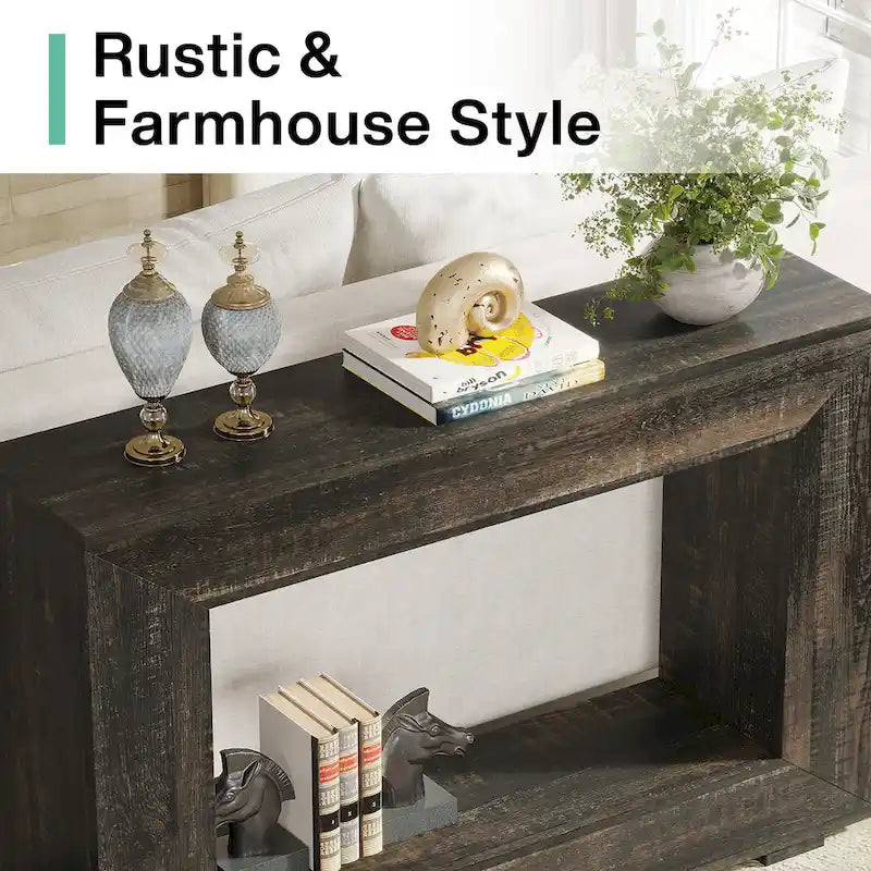Rustic Console Table for Entryway, Hallway or Living Room – 47.24W x 32.8H x 11.81D in
