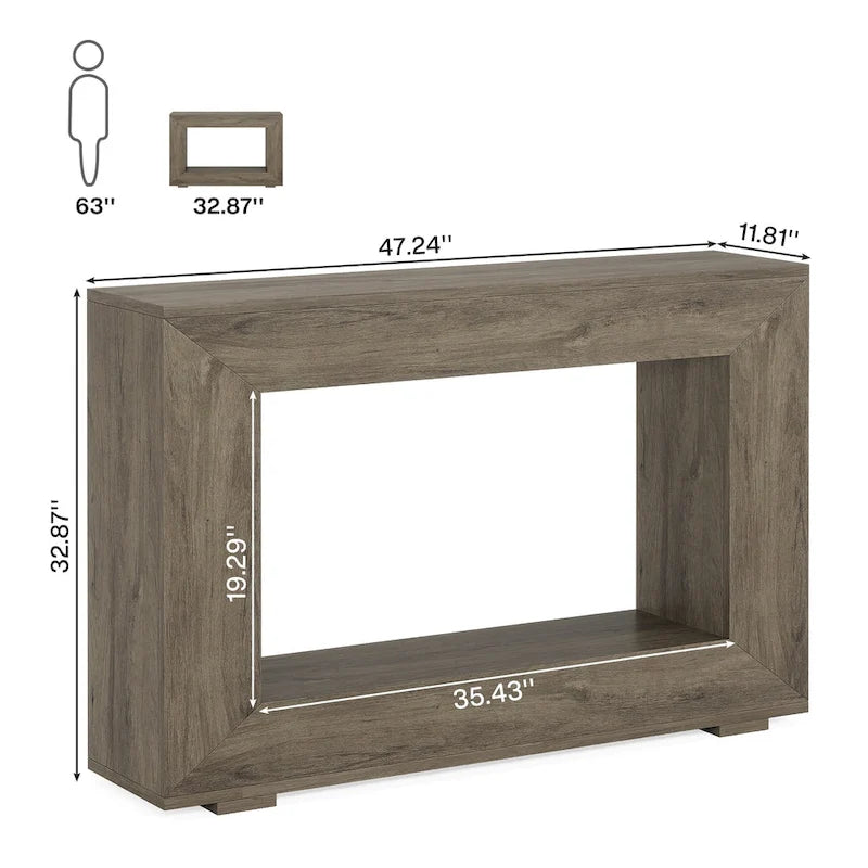 Rustic Console Table for Entryway, Hallway or Living Room – 47.24W x 32.8H x 11.81D in