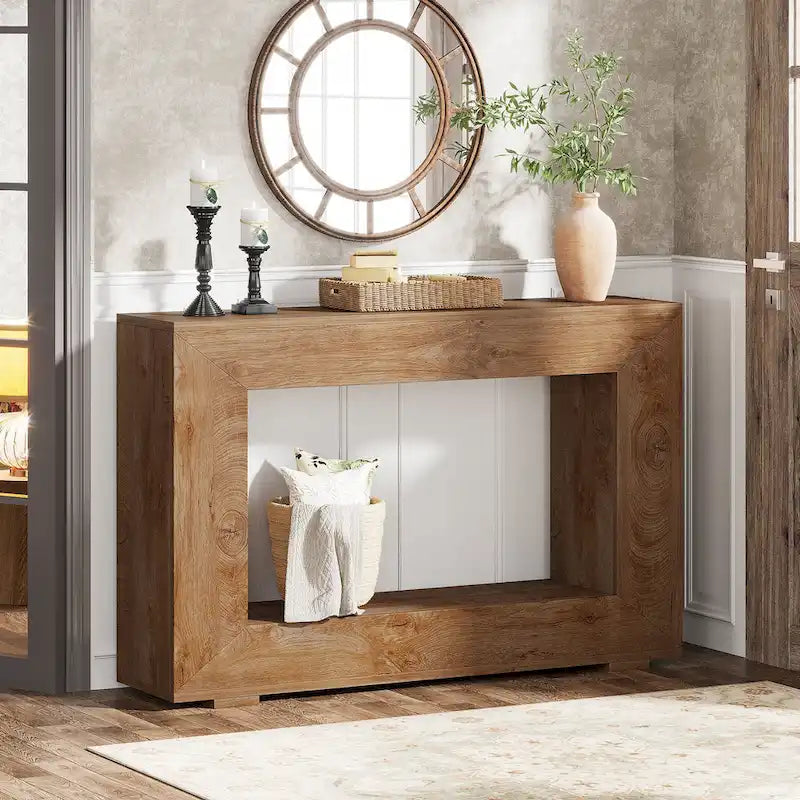 Rustic Console Table for Entryway, Hallway or Living Room – 47.24W x 32.8H x 11.81D in