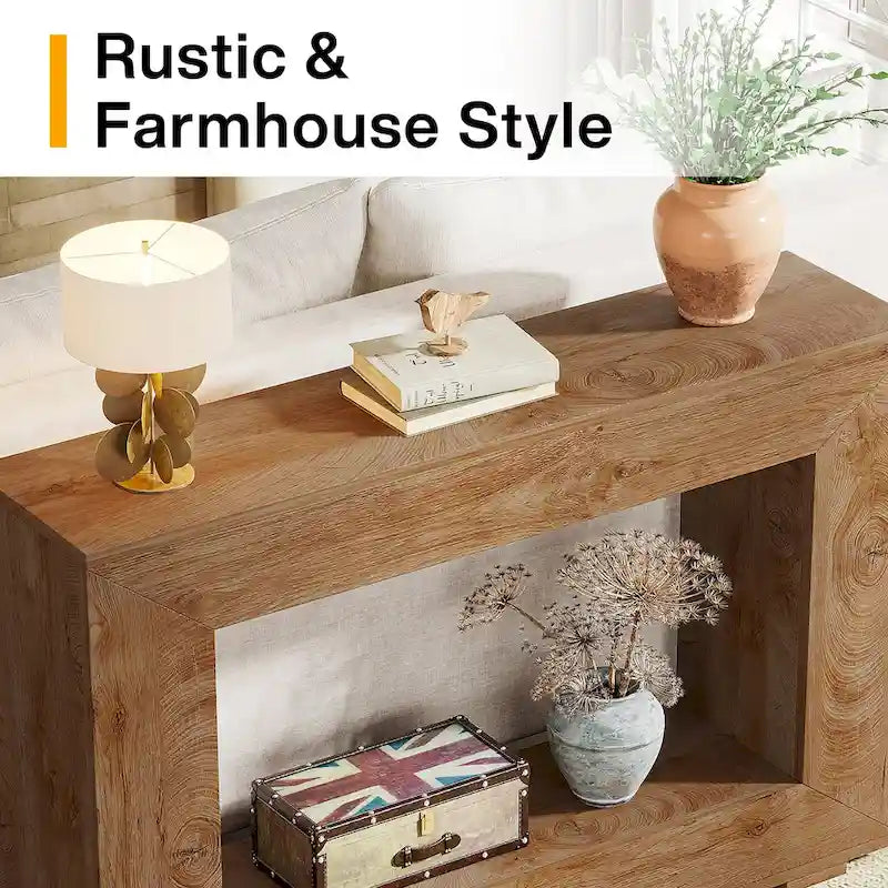 Rustic Console Table for Entryway, Hallway or Living Room – 47.24W x 32.8H x 11.81D in