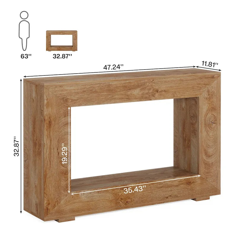 Rustic Console Table for Entryway, Hallway or Living Room – 47.24W x 32.8H x 11.81D in