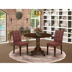 Round Dining Table Set with Chairs – Mahogany Finish (Multiple Piece Options)