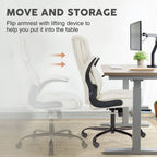 High-Back Bonded Leather Office Chair with Flip-Up Armrests – Adjustable Height 18.11–21.87 in
