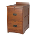 Mission Oak 2-Drawer File Cabinet with Writing Tray and Lock