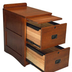 Mission Oak 2-Drawer File Cabinet with Writing Tray and Lock