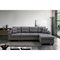 L-Shape Sectional Sofa with Chaise Lounge, Storage, and Cup Holder