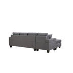 L-Shape Sectional Sofa with Chaise Lounge, Storage, and Cup Holder