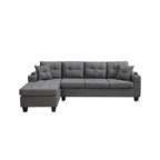L-Shape Sectional Sofa with Chaise Lounge, Storage, and Cup Holder
