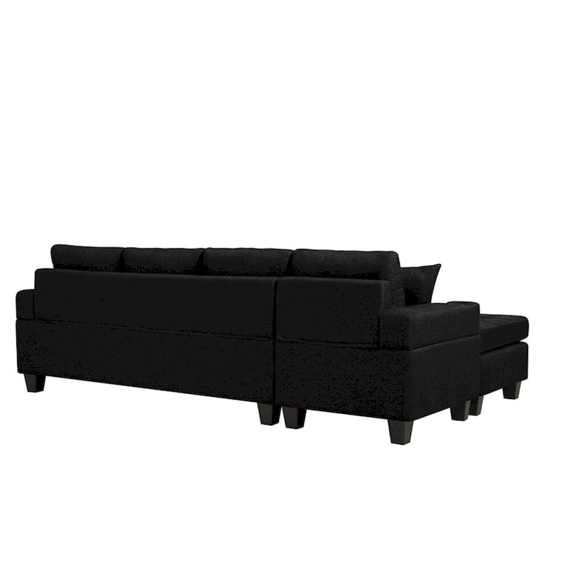 L-Shape Sectional Sofa with Chaise Lounge, Storage, and Cup Holder