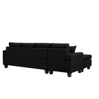 L-Shape Sectional Sofa with Chaise Lounge, Storage, and Cup Holder