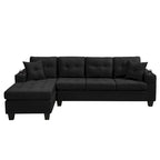 L-Shape Sectional Sofa with Chaise Lounge, Storage, and Cup Holder