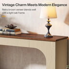55-inch MDF Console Table with LED Lighting and Open Shelf – 55.12L x 11.81D x 33.46H in
