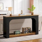 55-inch MDF Console Table with LED Lighting and Open Shelf – 55.12L x 11.81D x 33.46H in