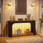55-inch MDF Console Table with LED Lighting and Open Shelf – 55.12L x 11.81D x 33.46H in