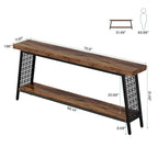 Industrial Console Table – 70.9 in Extra Long, 2-Tier Sofa & Entryway Table