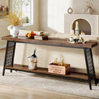 Industrial Console Table – 70.9 in Extra Long, 2-Tier Sofa & Entryway Table