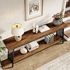 Industrial Console Table – 70.9 in Extra Long, 2-Tier Sofa & Entryway Table