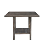 Square Counter-Height Table with Double Pedestal Base – 45W x 45D x 36H in, Distressed Grey