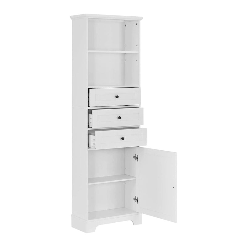 68-inch Freestanding Bathroom Cabinet with 3 Drawers and Adjustable Shelves – MDF