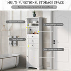 68-inch Freestanding Bathroom Cabinet with 3 Drawers and Adjustable Shelves – MDF
