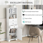 68-inch Freestanding Bathroom Cabinet with 3 Drawers and Adjustable Shelves – MDF