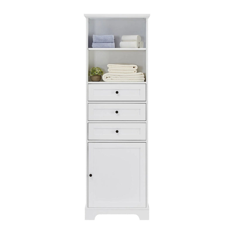 68-inch Freestanding Bathroom Cabinet with 3 Drawers and Adjustable Shelves – MDF
