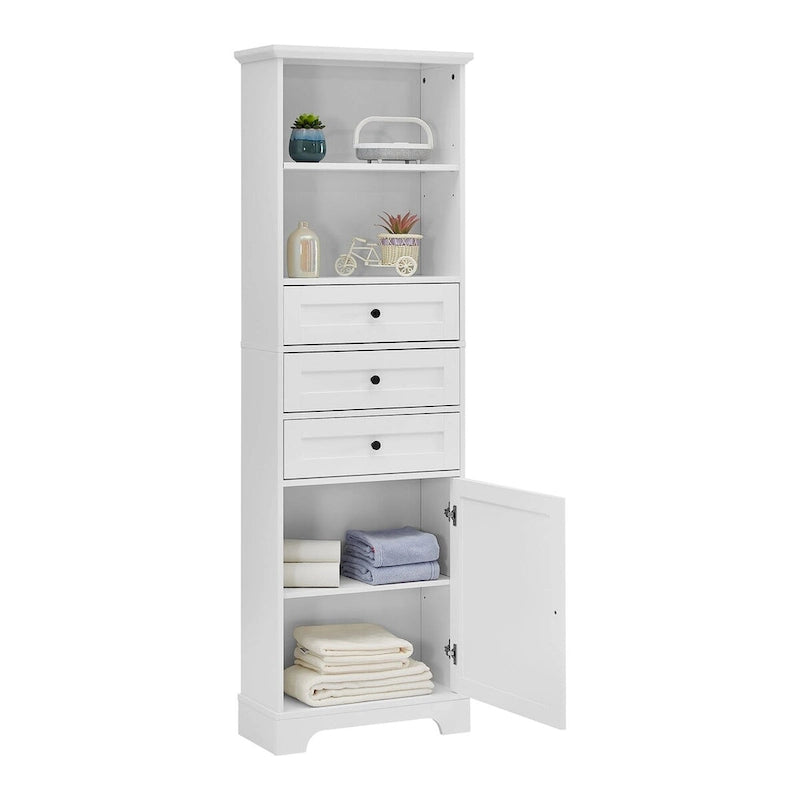 68-inch Freestanding Bathroom Cabinet with 3 Drawers and Adjustable Shelves – MDF